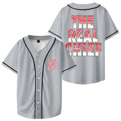 Jey Uso The Real Chief Baseball Jersey V-Neck Short Sleeve Streetwear Tee Men Women University Uniform Tops