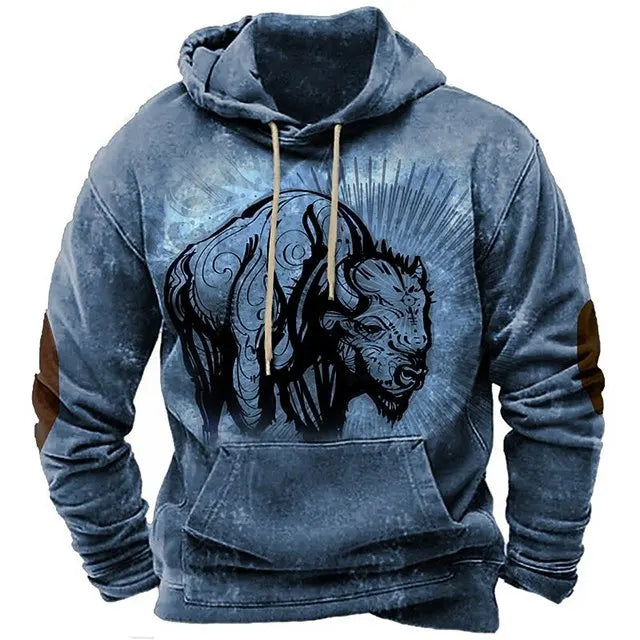 Hoodies For Men Y2k Golf Camping Casual cowboy Long Sleeve Autumn Fashion Sweatshirts 3d Printed Hooded Holiday Loose Oversized