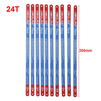 10Pcs/Set 14T/18T/24T Hacksaw Blade 300mm M35 Steel Hand Saw Blades Bi-Metal For Meat Wood Cut Hand Tool