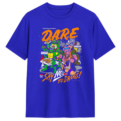 TMNT D.A.R.E. Just Say No 100 Cotton T-Shirts  Hipster Tshirt for Men&