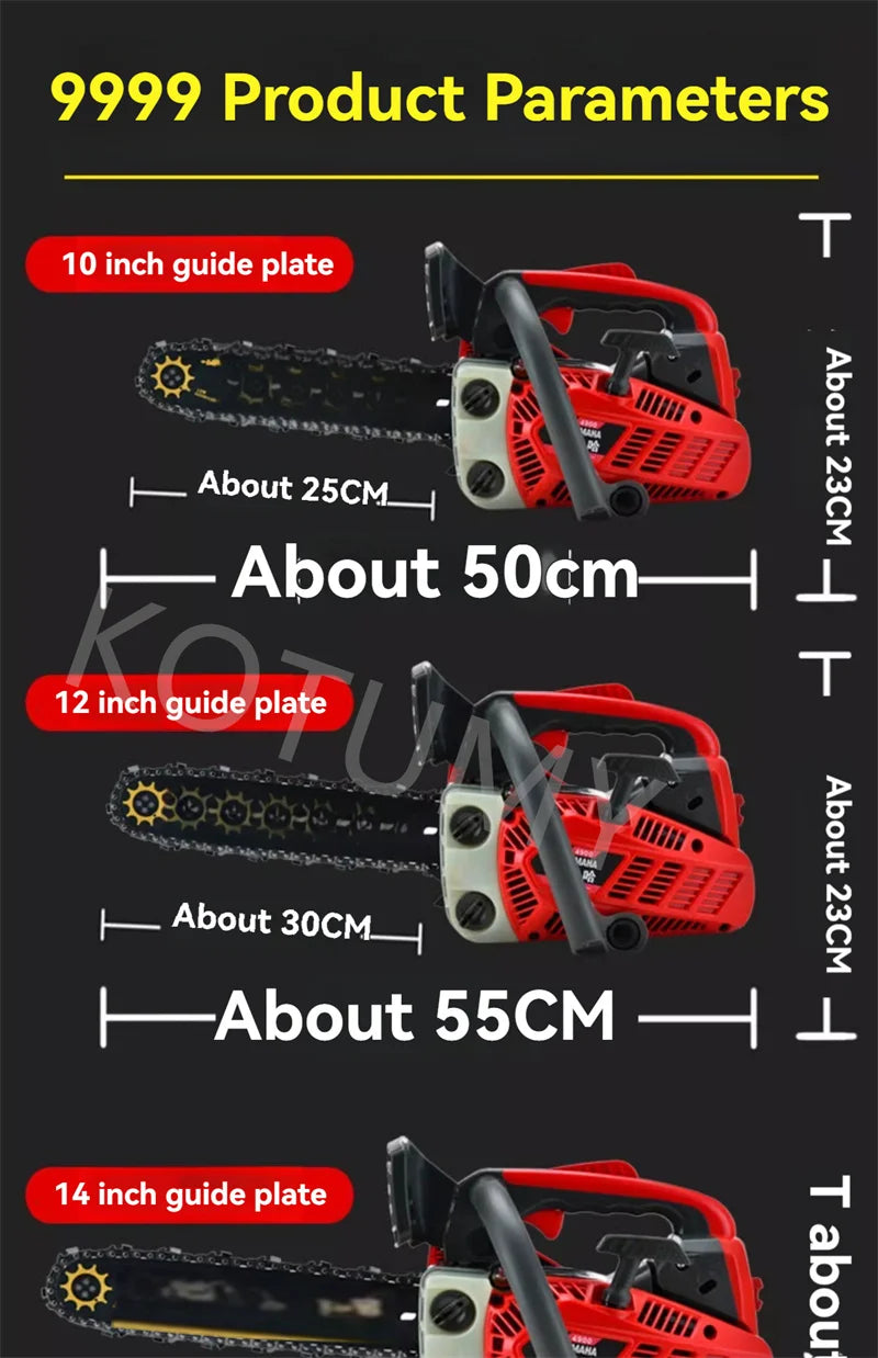 GasolineSaws Household Single Handheld Lightweight Imported Logging Saws 12 Inch Tree Cutting Machines Electric Saws
