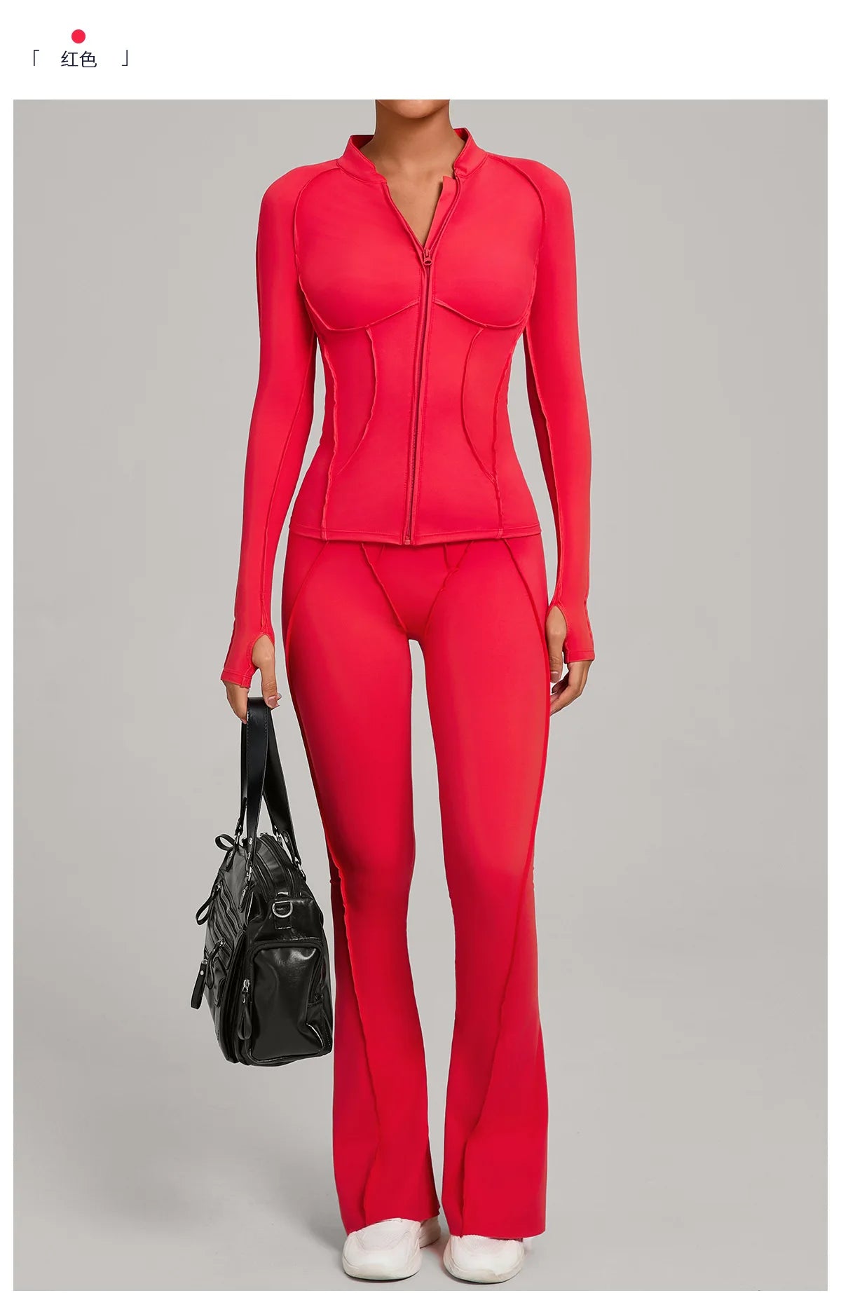 New Gym Yoga Outfit for Women Zipper Long Sleeve Fitness Suit Daily Casual Running Fitness Sportswear Two-Piece Sets Coat+Pants