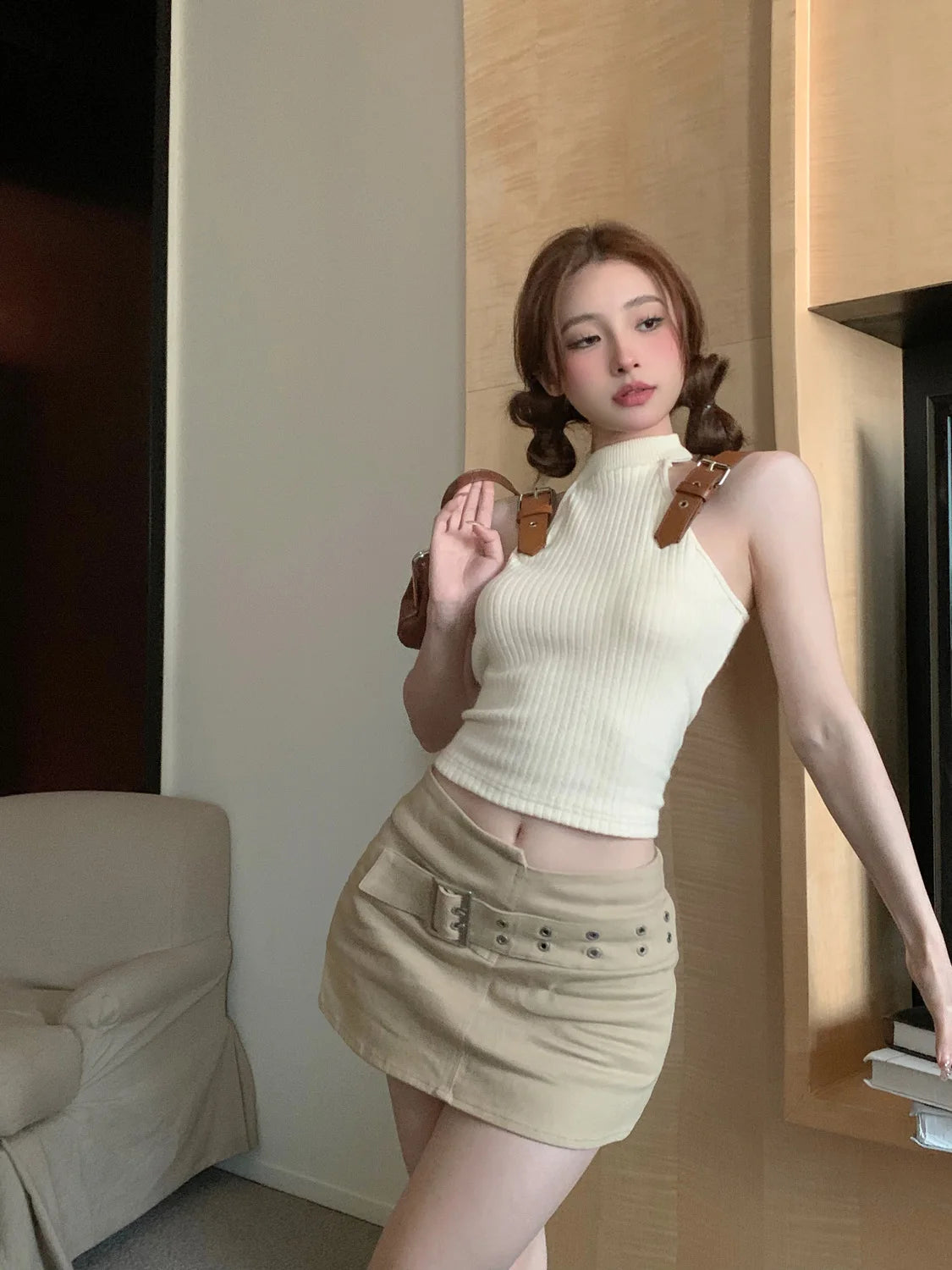 Tanks Women Personality Streetwear Ins Patchwork Design Summer Female Hotsweet Fashion Slim Korean Style Sexy Casual Sleeveless