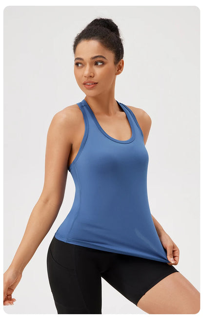 Yoga Vest Women Gym Sleeveless Sport Shirt Fitness Training Sportswear Vest  Outdoor Running Sport Tank Tops