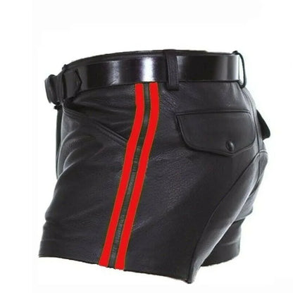 Men PU Shorts Casual Solid Large Size Loose Faux Leather Fashion Mens Street Summer Spring Versatile Trend Club Punk Style Pants