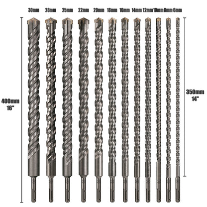 Extended Cross Electric Hammer Drill 110-500mm SDS Plus Through Wall Reinforced Concrete Hard Alloy Four Blade Impact Drill Bit