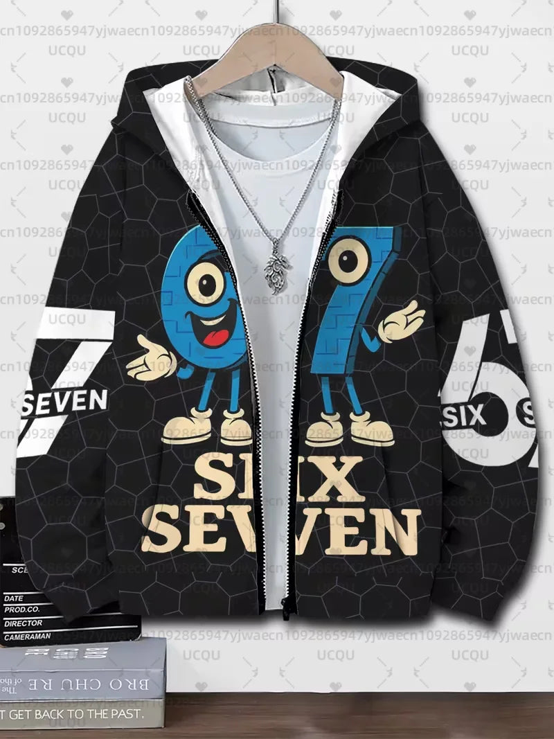 Hoodies For Kids 67 Six Seven Italian Brain Rot Math Joke Tops Y2k Game Saying Zipper Clothes Graphic Y2k Children&