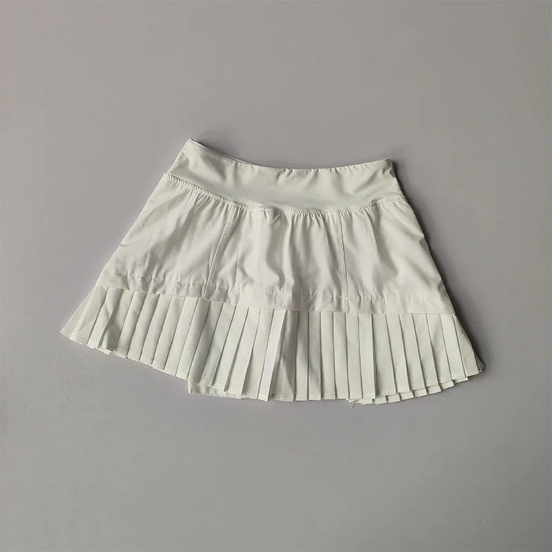 High Waisted Sports Short Skirt Summer New Style Cool Anti Glare Including Lined Shorts Fitness Yoga Quick Drying Pleated Skirt