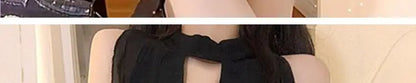 Black Dresses Women Sexy Hollow Out Female Casual Temperament New Spring Off Shoulder Korean Style Solid Hotsweet Empire Fashion