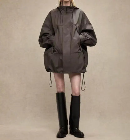 Women Fashion 2025 Fall / Autumn Water proof Elastic adjustable waist Female Jacket and Coat