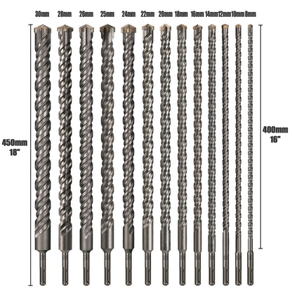 Extended Cross Electric Hammer Drill 110-500mm SDS Plus Through Wall Reinforced Concrete Hard Alloy Four Blade Impact Drill Bit