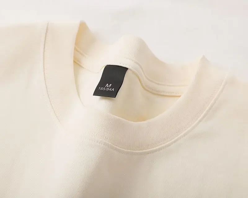 600g Cotton T-Shirts Men Short Sleeved Heavyweight Summer Round Neck Loose Breathable Shirt for Men Women Basic Tee
