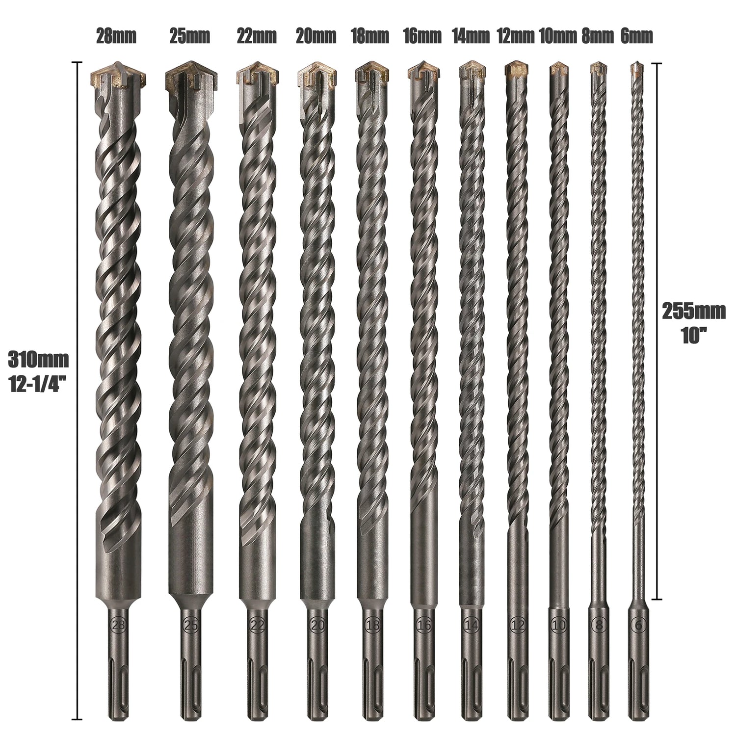 Extended Cross Electric Hammer Drill 110-500mm SDS Plus Through Wall Reinforced Concrete Hard Alloy Four Blade Impact Drill Bit