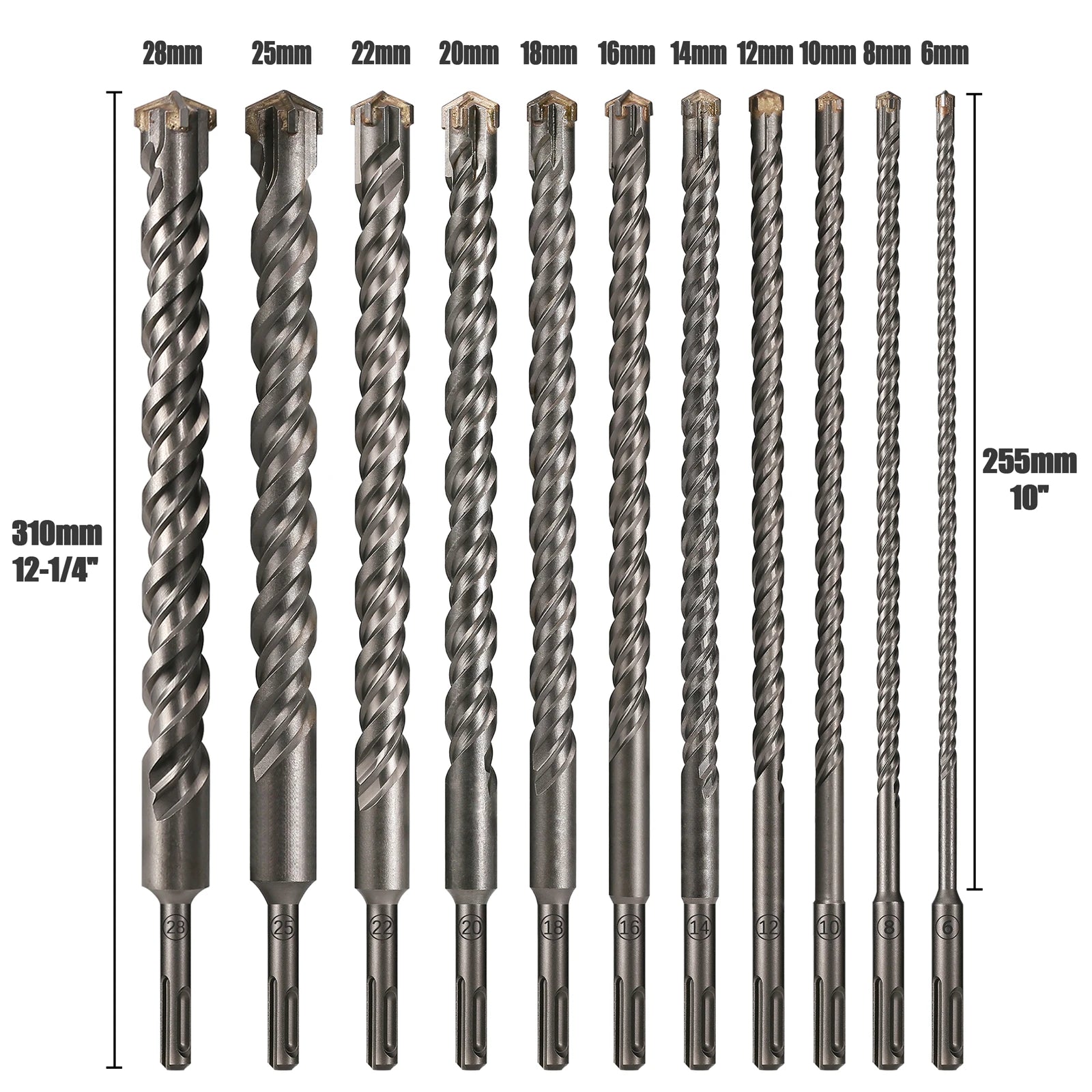 Extended Cross Electric Hammer Drill 110-500mm SDS Plus Through Wall Reinforced Concrete Hard Alloy Four Blade Impact Drill Bit