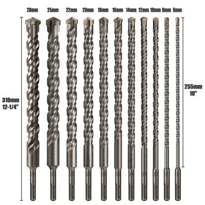 Extended Cross Electric Hammer Drill 110-500mm SDS Plus Through Wall Reinforced Concrete Hard Alloy Four Blade Impact Drill Bit