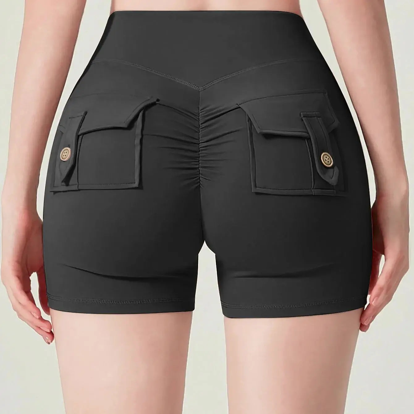 Sports shorts, no embarrassing lines, quick-drying, peach butt lift, cargo style, yoga and fitness pants.