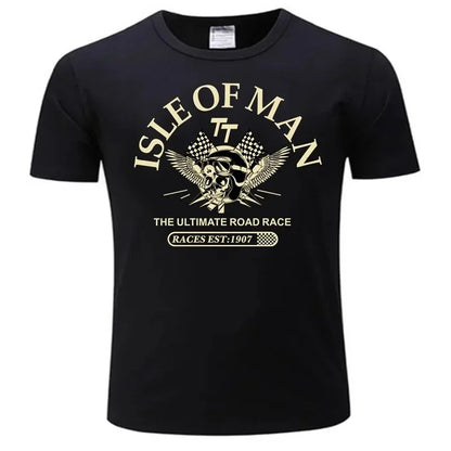 Men Cotton Tshirt Isle of   The  Skull Helmet T-Shirt Fashion Tees 2026 New Cotton Summer Tshirt Relaxing for Men&