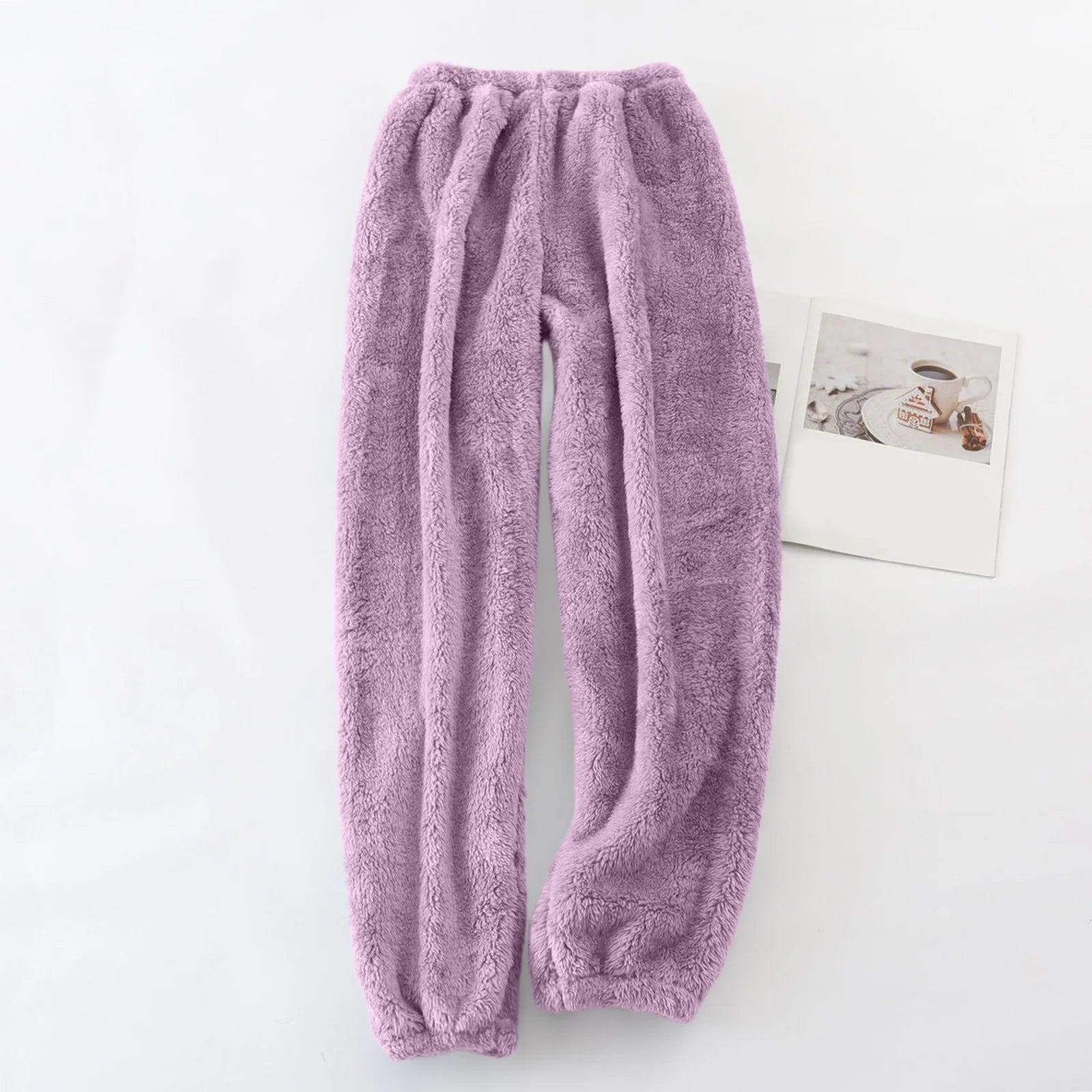 Pajamas Pants For Women Warm Winter Solid Color Sleepwear Pyjamas Plush Pants Women Nightwear Fashionable Home Wear