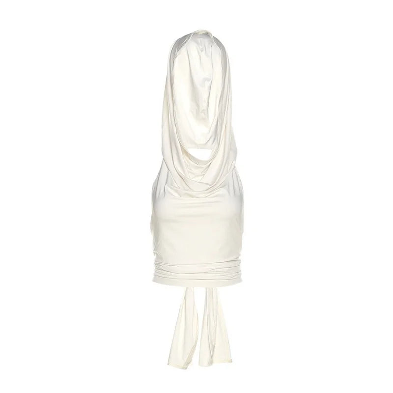 Hooded Crop Top Women Edgy Clothes Y2k Accessories Backless Sexy Halter Top Tie Back Camison Verano Sleeveless Ropa De Mujer