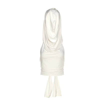 Hooded Crop Top Women Edgy Clothes Y2k Accessories Backless Sexy Halter Top Tie Back Camison Verano Sleeveless Ropa De Mujer