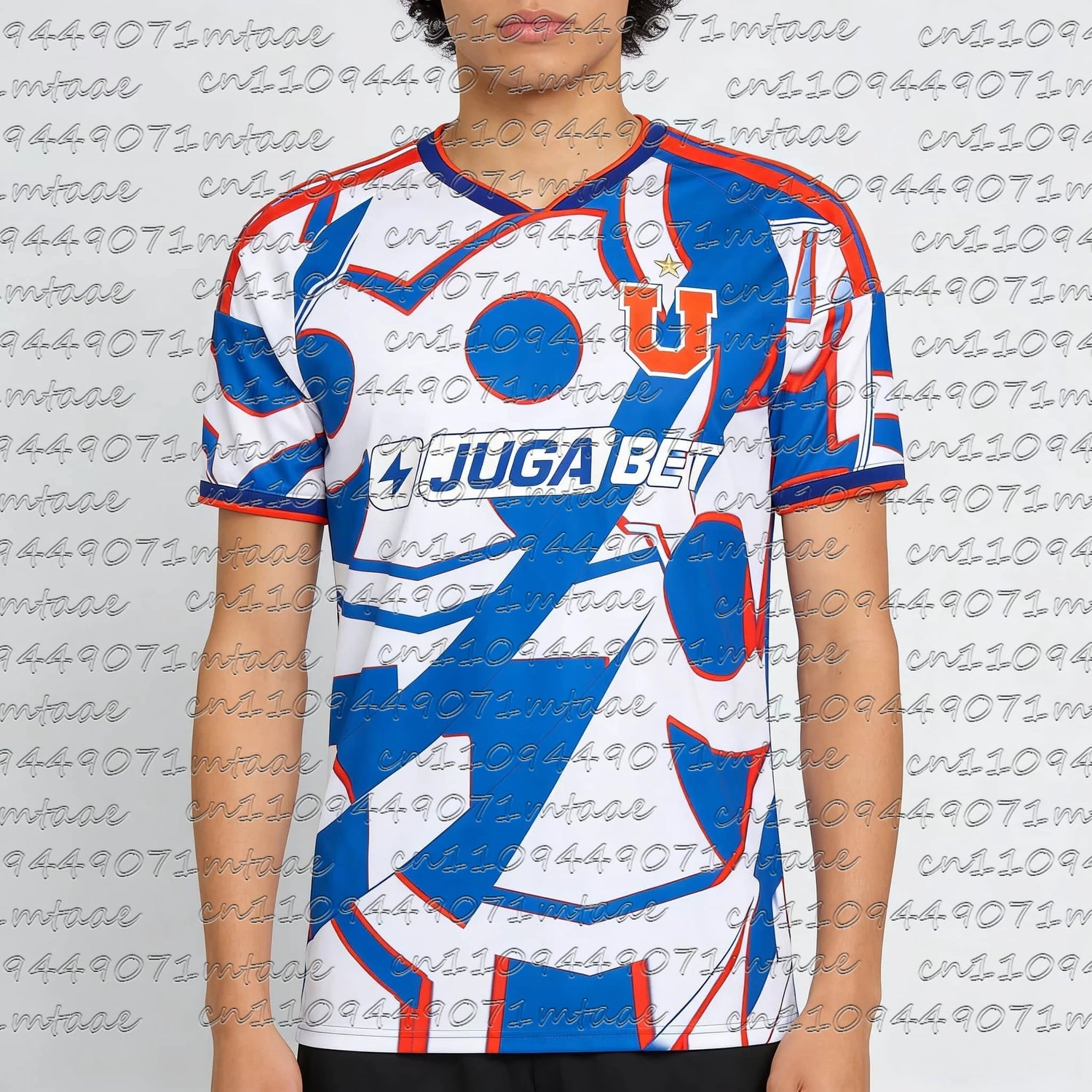 2026 New Jersey 3D Sports Universidad De Chile Special Edition Soccer Jersey – Blue Red Geometric Pattern Tees