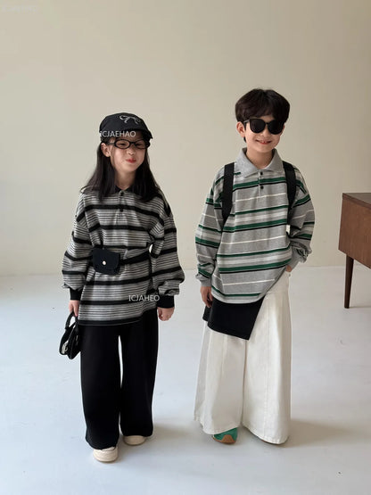 Kids Shirt Clothing Unisex Striped Long Sleeve Tops children Casual Wear Toddler Boys Girls Children Outfit  Autumn Costumes