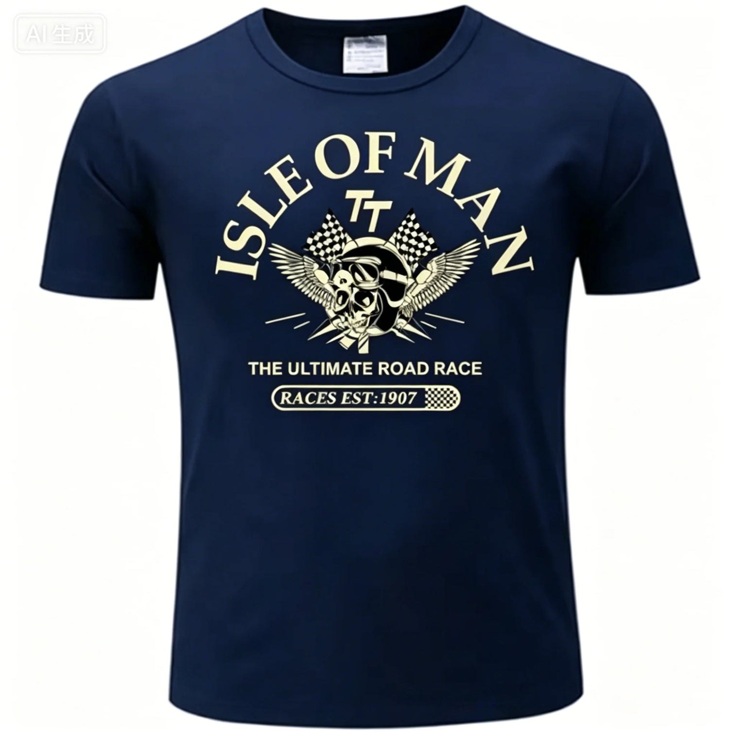 Men Cotton Tshirt Isle of   The  Skull Helmet T-Shirt Fashion Tees 2026 New Cotton Summer Tshirt Relaxing for Men&