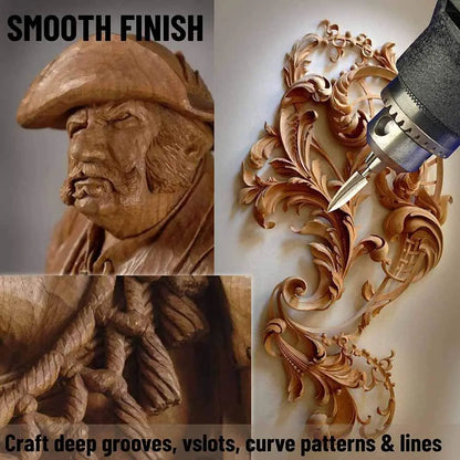 Wood Carving Drill Bits Set for Dremel Rotary Tool with 1/8” Shank for DIY Carving Drilling Micro Sculpture