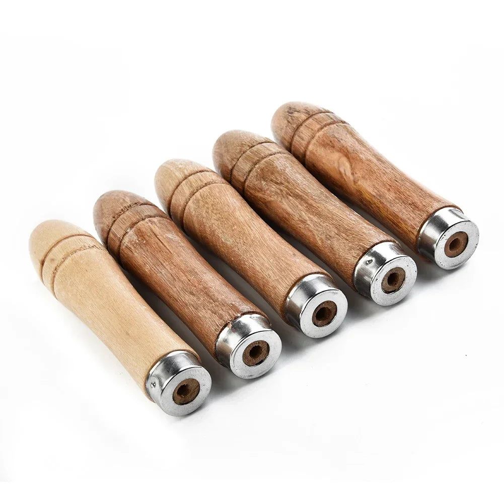 5PCS Wooden Files Handle Hand Tools Handle Wood Replacement Accessories Woodworking File Handle Screwdrivers Hand Drills Handles
