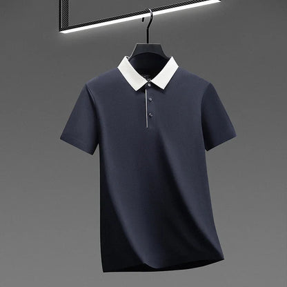 Polo Shirt for Men Short Sleeve Contrast Collar Design Soft Comfortable Fabric for Office and Casual