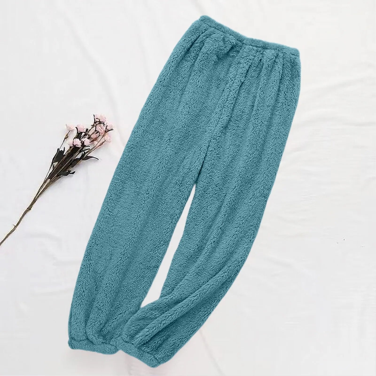 Pajamas Pants For Women Warm Winter Solid Color Sleepwear Pyjamas Plush Pants Women Nightwear Fashionable Home Wear