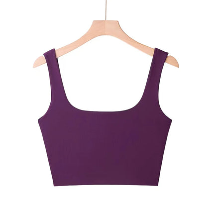 2025 Summer Women Sexy Sleeveless Tops Fashion Short Square Collar Tank Tops 6 Colors