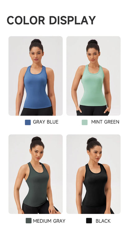 Yoga Vest Women Gym Sleeveless Sport Shirt Fitness Training Sportswear Vest  Outdoor Running Sport Tank Tops
