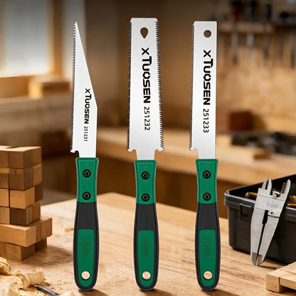Three-piece or single-piece Japanese saws, hardwood fine-toothed saws，portable cutting tools with anti-slip wooden handles