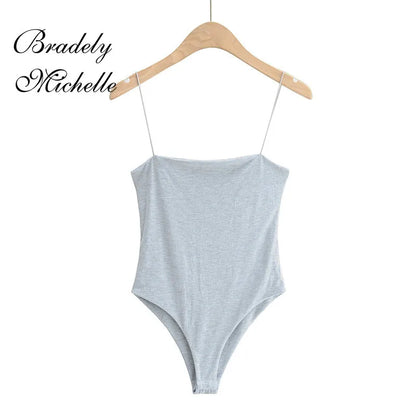 BRADELY MICHELLE 2022 Summer Women Rompers Slim Underwear Waist Camisole Sleeveless Tops Bodysuits Streetwear Jumpsuits