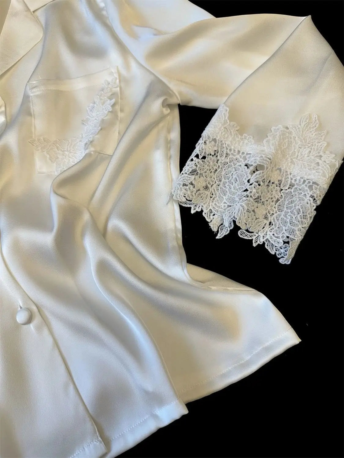 Pyjama Woman Silk Satin Sleepwear For Sleeping Clothes New Fashion Lace Home Clothing Women&