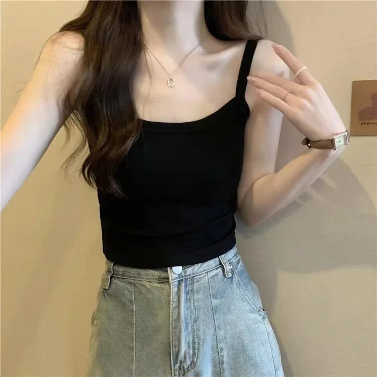 Crop Top Women Sexy Sleeveless Tops Fashion Female Underwear Lady&