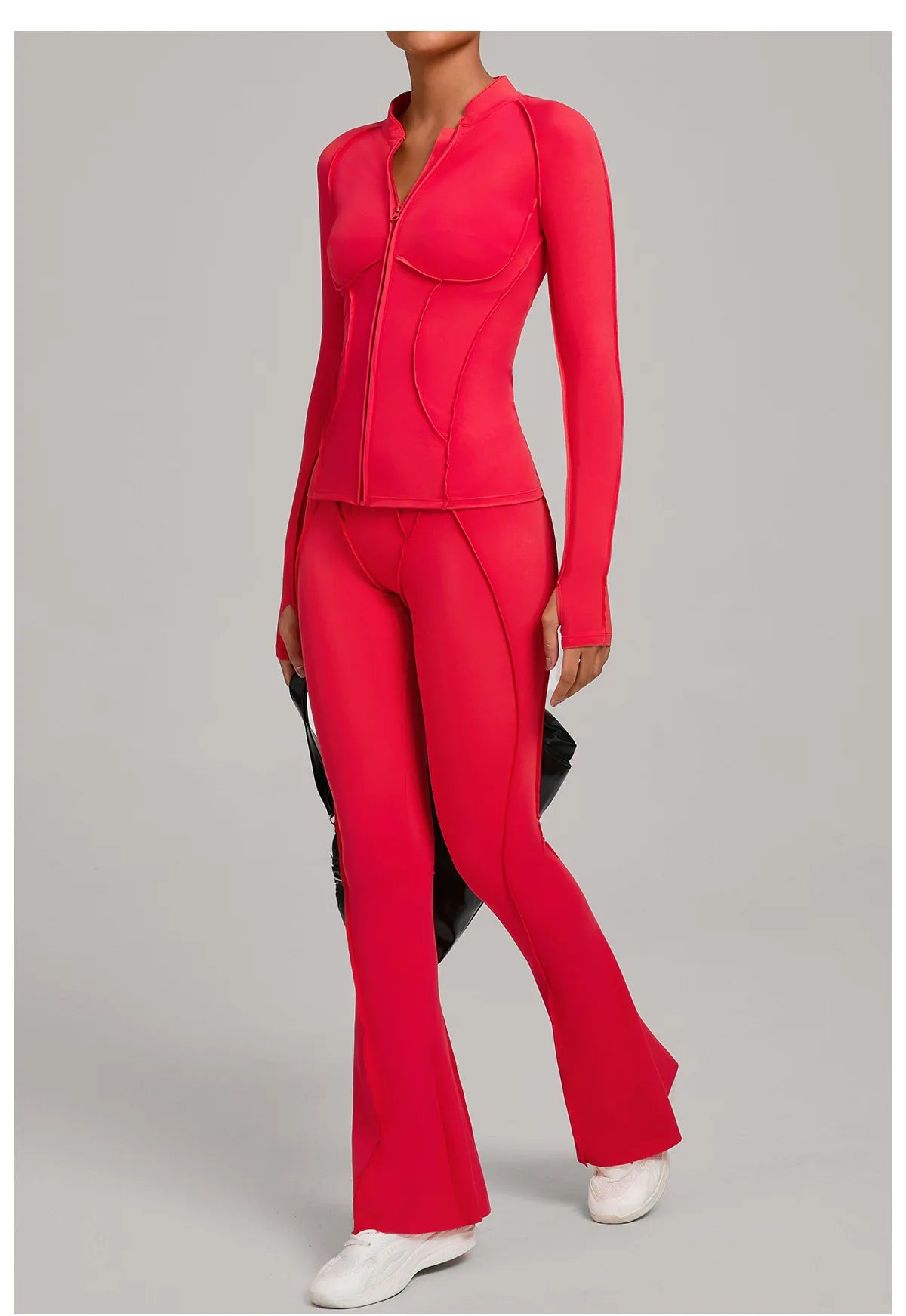 New Gym Yoga Outfit for Women Zipper Long Sleeve Fitness Suit Daily Casual Running Fitness Sportswear Two-Piece Sets Coat+Pants