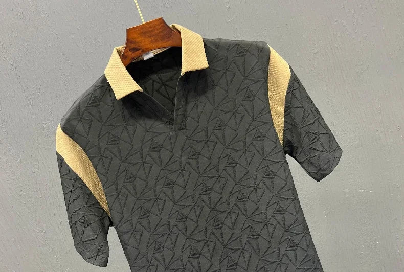 White Male Polo Shirts V Neck Black Aesthetic Vintage 5xl Basic Party Smooth Polyester Slim Fit Top Tee Mens with Collar T-shirt