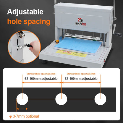 DK-45 Three Hole Punch Labor Saving Labor Variety Drills Manual 3 Motor The Drill Head Can Be Remove For Finance