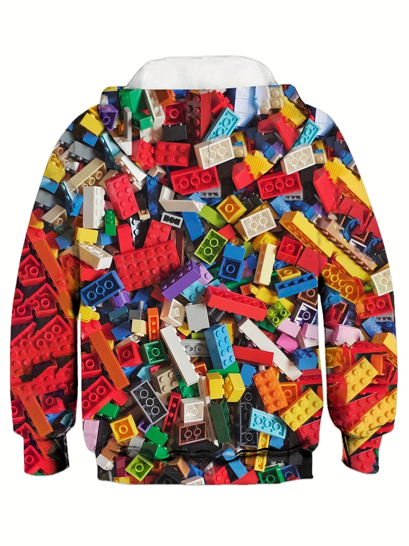 Kids Clothes Boy Hoodies Girl Clothes Long Sleeve Building Block Print Casual Kids Summer Autumn Clothes Top Children&