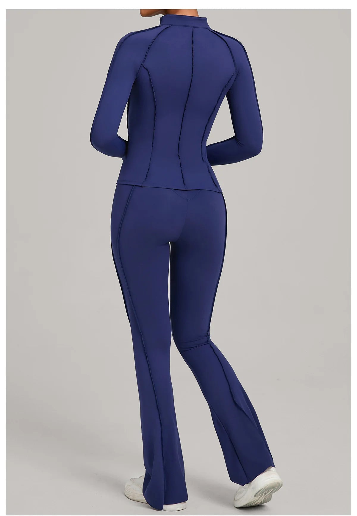 New Gym Yoga Outfit for Women Zipper Long Sleeve Fitness Suit Daily Casual Running Fitness Sportswear Two-Piece Sets Coat+Pants