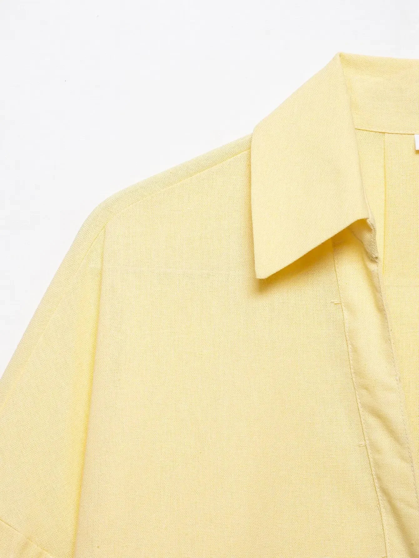 Spring Autumn Simple Linen Blend Long Sleeve Casual Shirt Summer Lapel Single Breasted Loose Chic Shirts Fashion Blouses Women