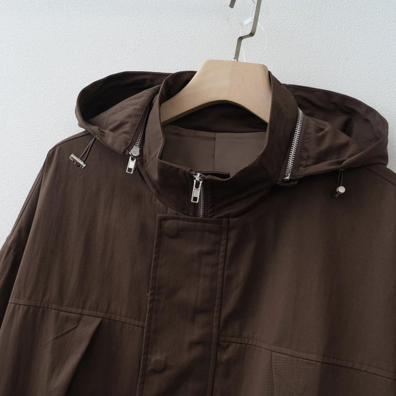 Women Fashion 2025 Fall / Autumn Water proof Elastic adjustable waist Female Jacket and Coat