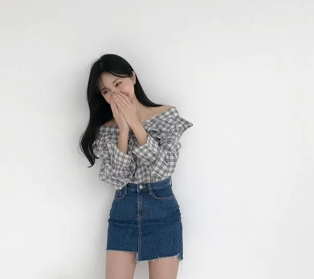 Jeans Skirts For Women Short Irregular High Waist Woman Denim Skirt Sexy Korean Style Cheap Streetwear Clothing Sales Fashion