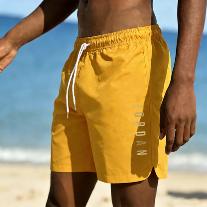 Summer sunshine beach shorts, summer swimming, fitness, fast drying breathable shorts, drawstring tied beach shorts