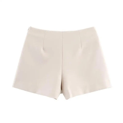 Asymmetrical Short Skirts for Women Spring Autumn Fashion Mini Solid Color Skirt Shorts American Daily Commute All-Match Skirts