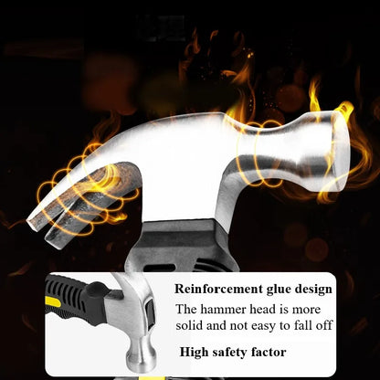 Multifunctional Mini Ramshorn Hammer 160 mm Engineering Handle Lightweight Portable Carpentry Window Breaking Hand Tools Home