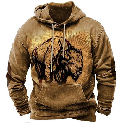 Hoodies For Men Y2k Golf Camping Casual cowboy Long Sleeve Autumn Fashion Sweatshirts 3d Printed Hooded Holiday Loose Oversized