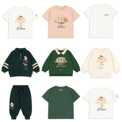 Hoodies Mother Kids 2025 New Autumn Winter Baby Boys Girls Cartoon T Shirts Hooded Sweatshirts Pants Korean Children&